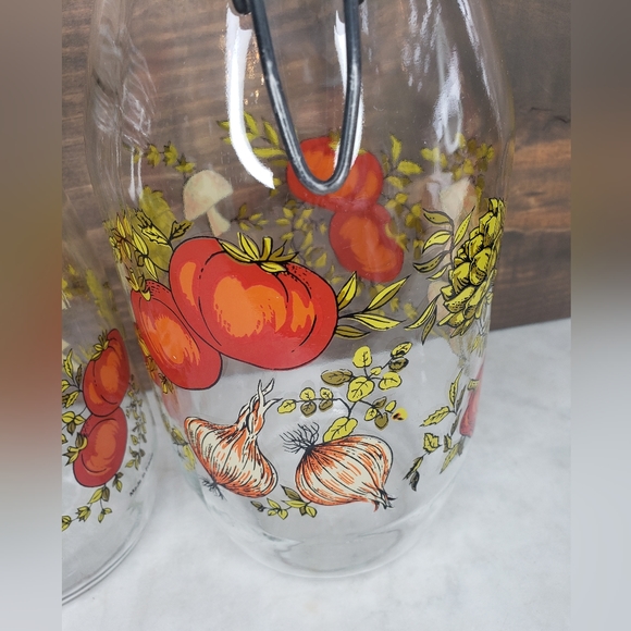 Vintage spice of life MCM glass canister set 2L and 1.5L latch top 🍄 - Picture 2 of 15